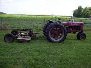 Yup, this is the source of my finally getting fired up for Kalamazoo. It's funny - I bought a new tractor last fall. All the bells and whistles, but I still like put-putting around on this one to mow.